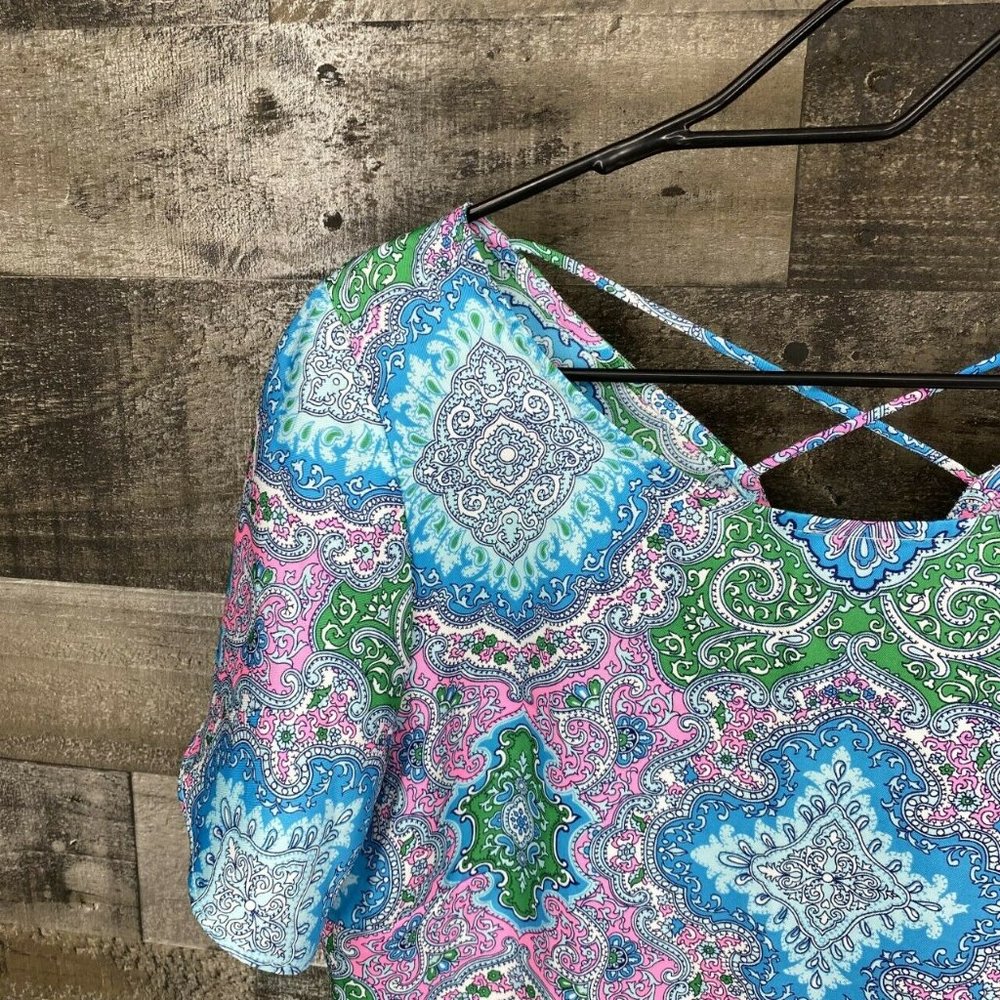 Talbots Short Sleeve Paisley Top Blouse Size Small - Picture 2 of 7